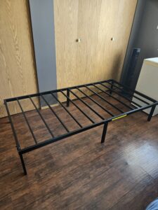 Single mattress, topper and metal frame