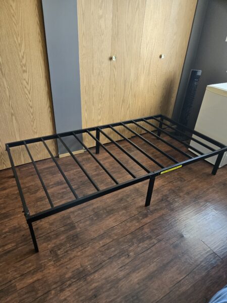 Single mattress, topper and metal frame