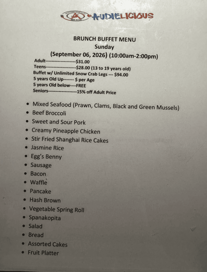Sunday Brunch Buffet - Audielicious