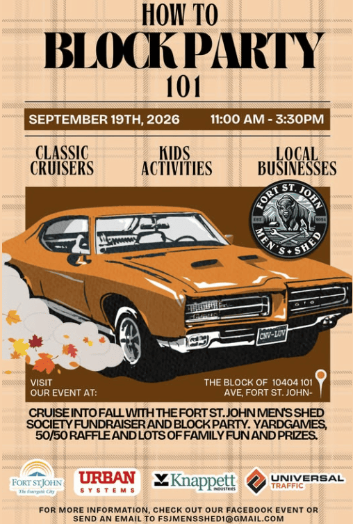 'Cruise into Fall' Block Party - Fort St. John Men's Shed