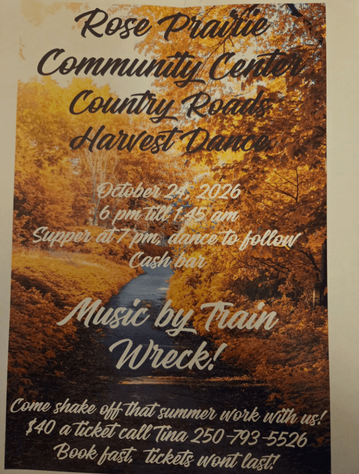 Rose Prairie Community Centre Country Roads Harvest Dance