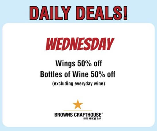 Wednesday Wings & Wine (bottles) - Browns Crafthouse