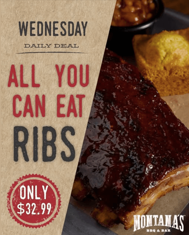All you can eat Ribs - Montana's BBQ & Bar