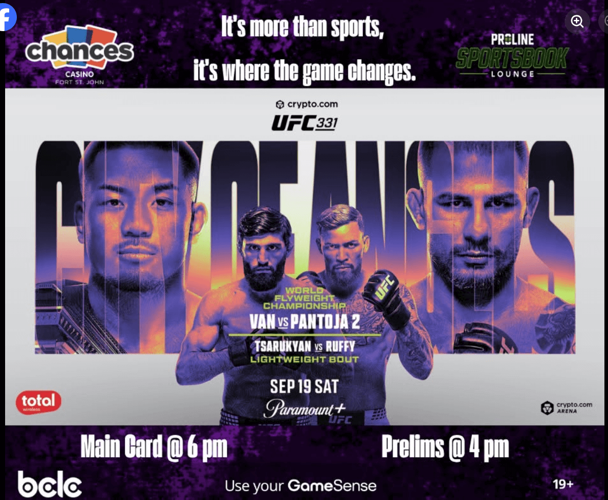 UFC 331 Van vs Pantoja - Chances Fort St. John