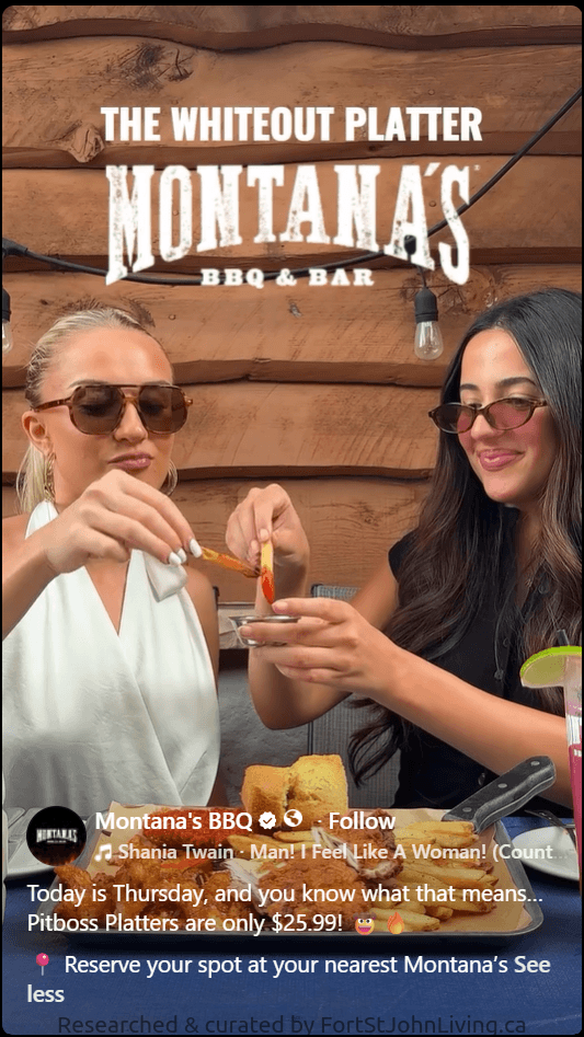 Pitboss Platters, $25.99 Thursdays - Montana's BBQ - from fortstjohnliving.ca Events Calendar