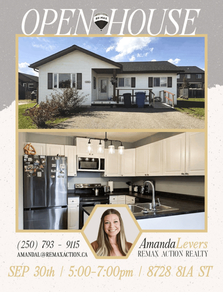 Open House, 8728 81A Street, FSJ - Amanda Levers