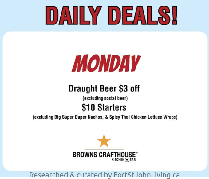 Monday Daily Deal - Browns Crafthouse FSJ