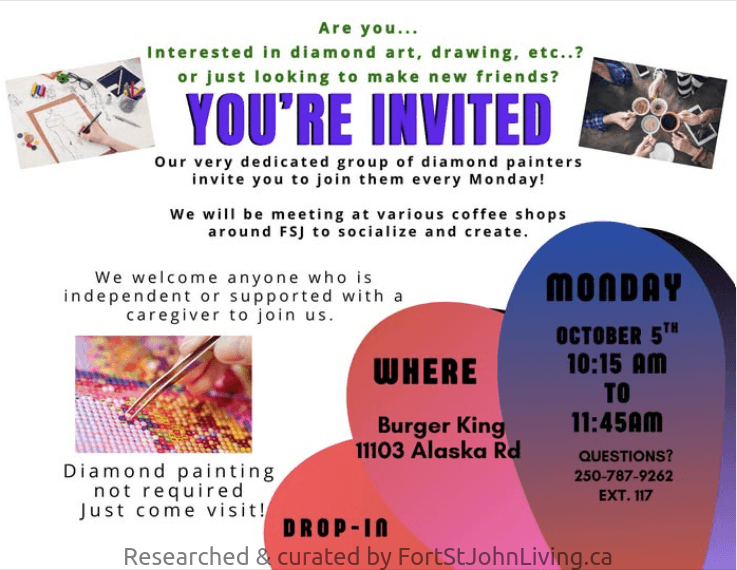 Diamond Painting/Get-Together, FSJACL - Burger King - Researched and Curated by fortstjohnliving.ca