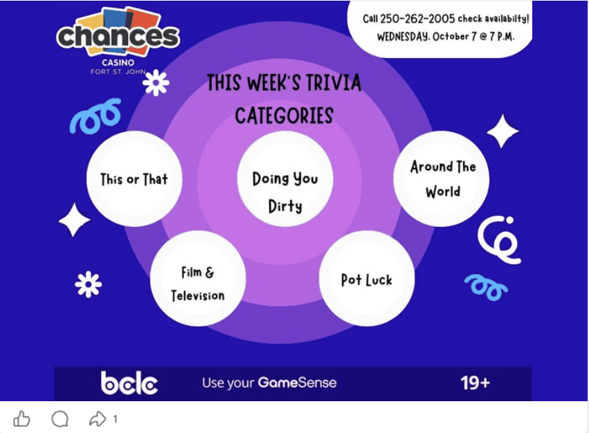 Trivia Night - Chances Casino - from fortstjohnliving.ca Events Calendar