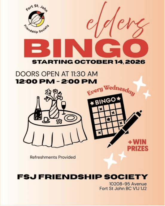 Elders Bingo - FSJ Friendship Society - from fortstjohnliving.ca Events Calendar