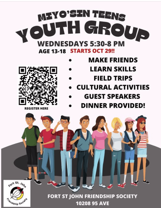 Miyo'sin Teens Youth Group - FSJ Friendship Society - from fortstjohnliving.ca Events Calendar