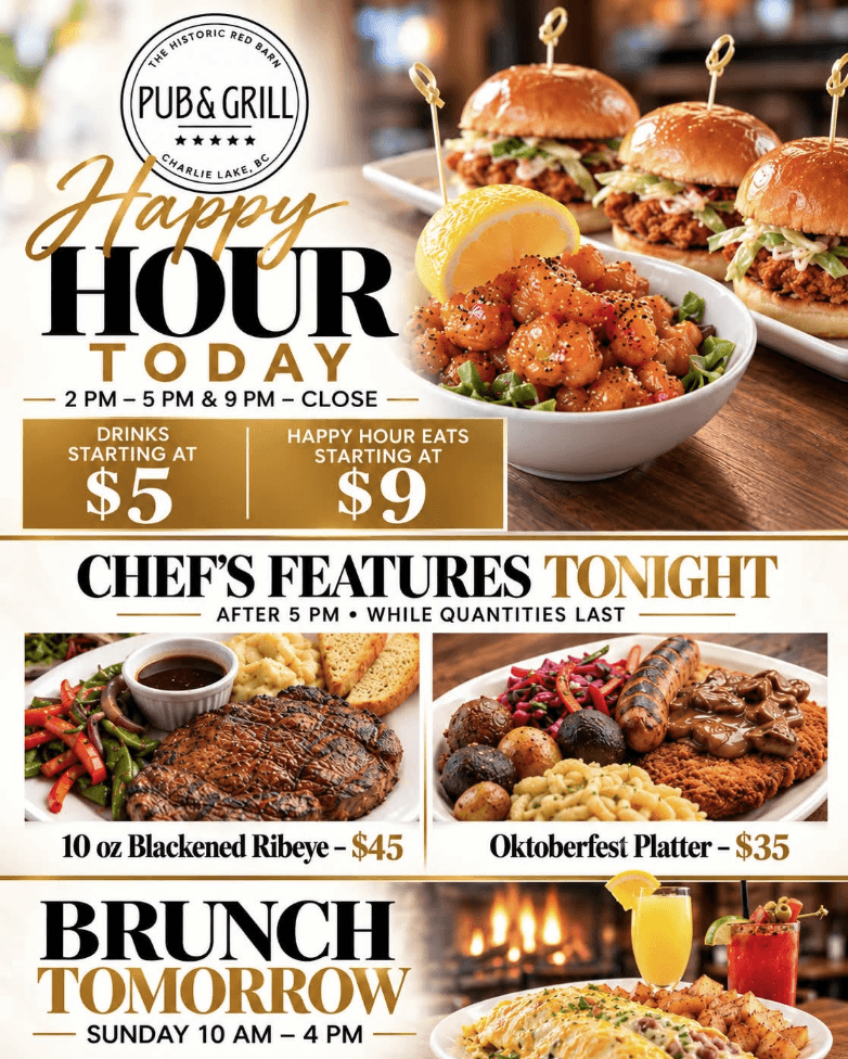 Sunday Brunch - The Pub Charlie Lake - from fortstjohnliving.ca Events Calendar