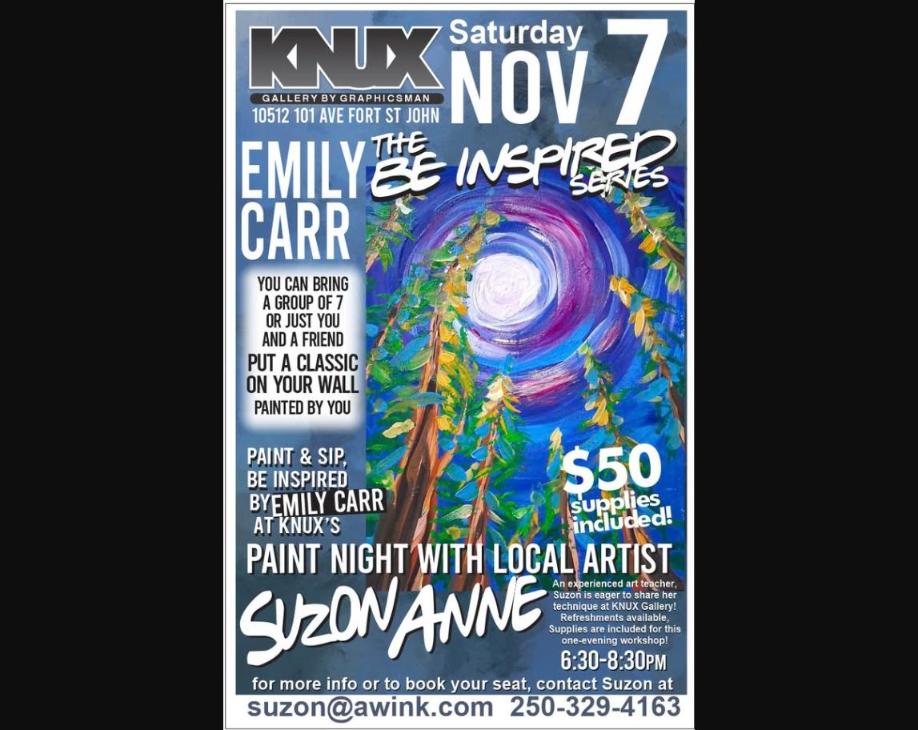 Paint & Sip with Suzon Anne - Knux Gallery - from fortstjohnliving.ca Events Calendar