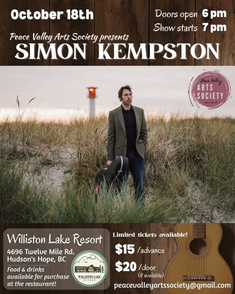 Simon Kempston Concert - Williston Lake Resort - from fortstjohnliving.ca Events Calendar