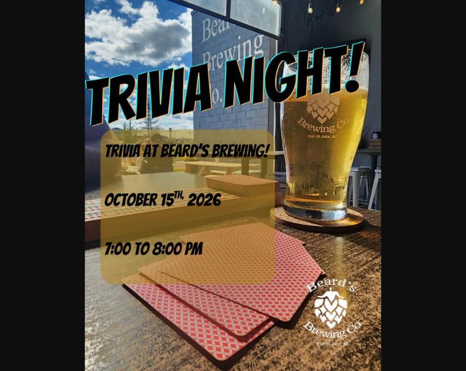 Trivia Night - Beard's Brewing Company - from fortstjohnliving.ca Events Calendar